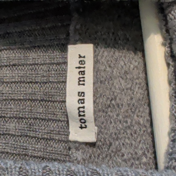TOMAS MAIER gray ribbed knit mock neck sweater - size m/8 - Picture 4 of 6